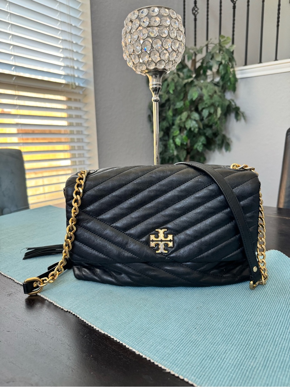 Tory Burch Black Quilted Leather Crossbody